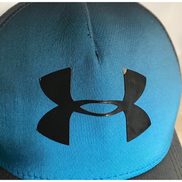 Under Armour Baseball Cap Hat Blue Teal & Dark Gray Md/Lg Stretch Fit - Picture 2 of 11